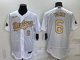 Los Angeles Dodgers #6 Trea Turner Number White 2022 All Star Stitched Flexbase Nike Jersey,baseball caps,new era cap wholesale,wholesale hats